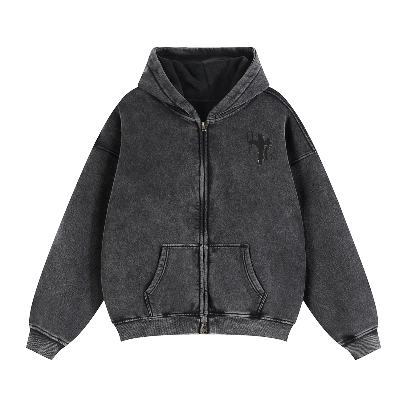 Zip-Through Boxy Fleece Hoodie