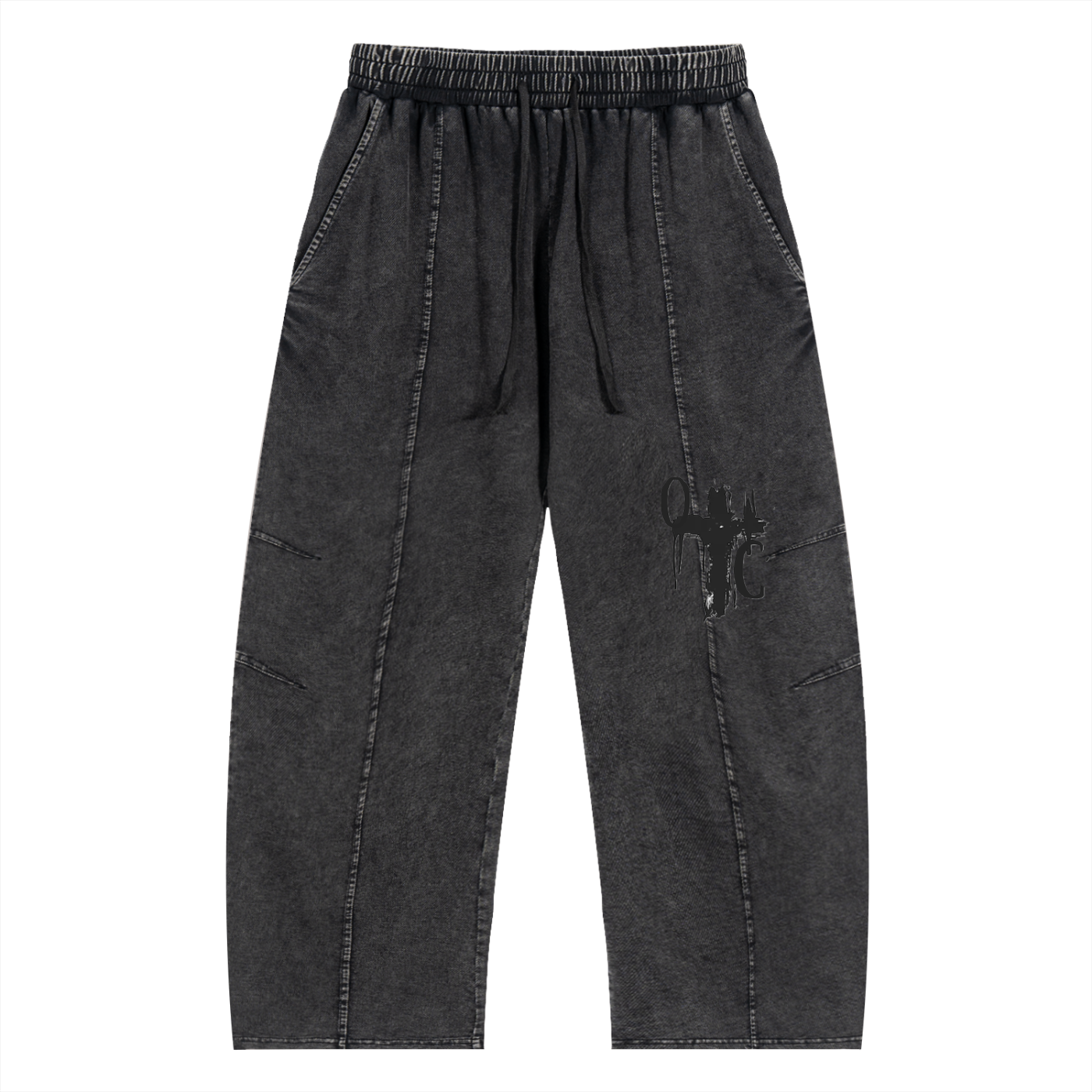 Snow Wash Drawstring Cotton Pants